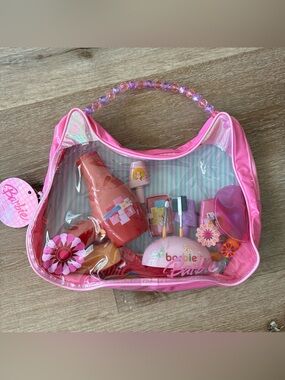 Barbie Travel Vanity Set 18 Pc Play Set Pink Carry Bag 2007 New